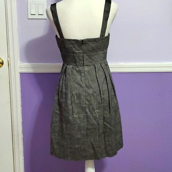 Trina Turk Trellis Lucia Dark Gray Linen Blend Cutout Waist Event Mini Dress - Picture 5 of 11